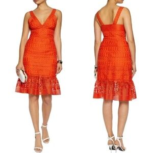 DIANE VON FURSTENBERG Tiana Lace Flounce Dress 6